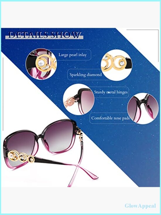 Oversized Square Pearl Sunglasses, UV400 Polarized Protection main image 4
